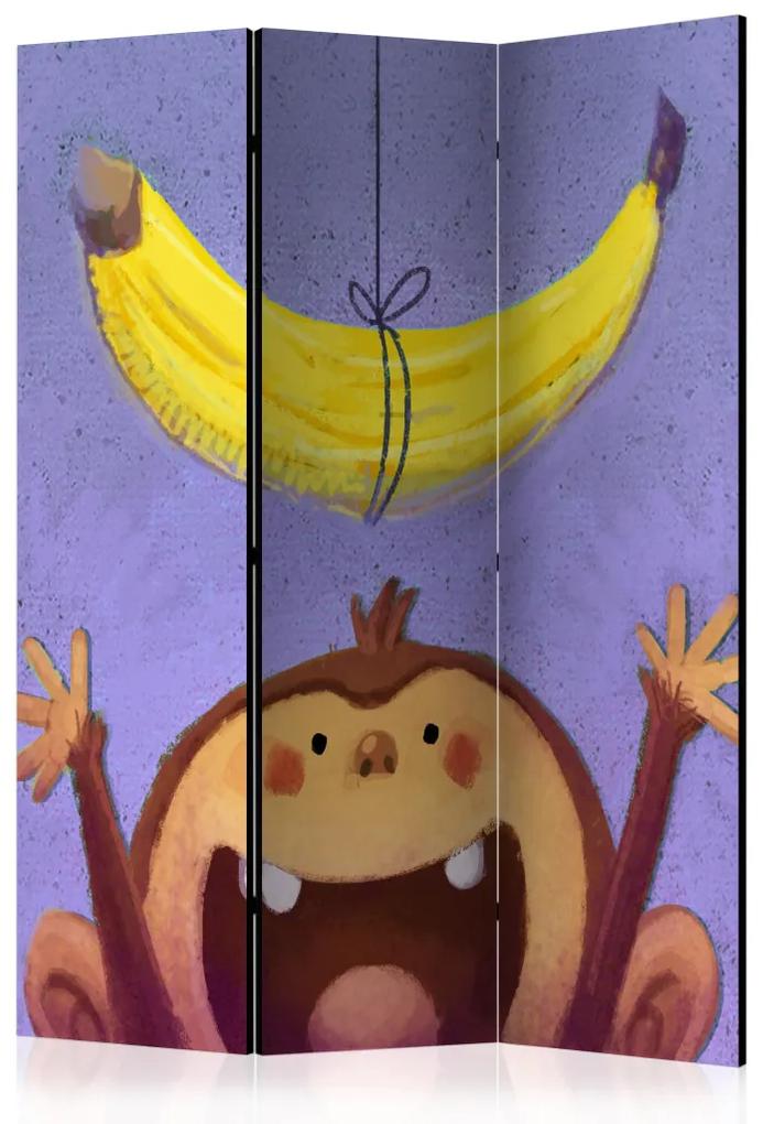 Paravento separè Banana - scimmia divertente cerca banana gialla su corda