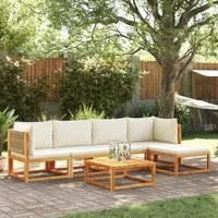 Set Divano da Giardino 6 pz con Cuscini in Massello di Acacia 3278850