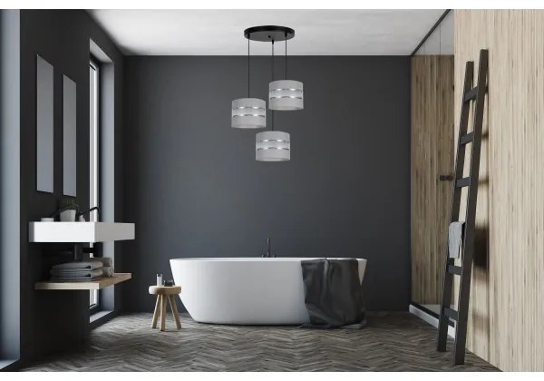 Lampadario su corda CORAL 3xE27/60W/230V grigio