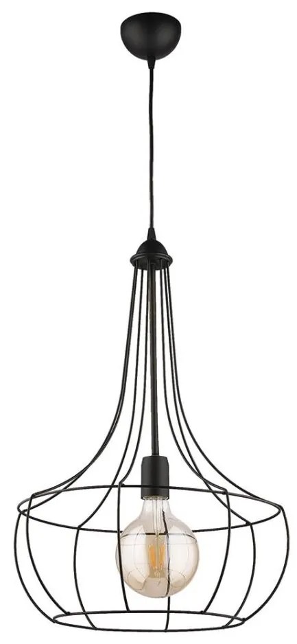 Jupiter 1653 - Lampadario a sospensione con filo FOX 1xE27/60W/230V nero