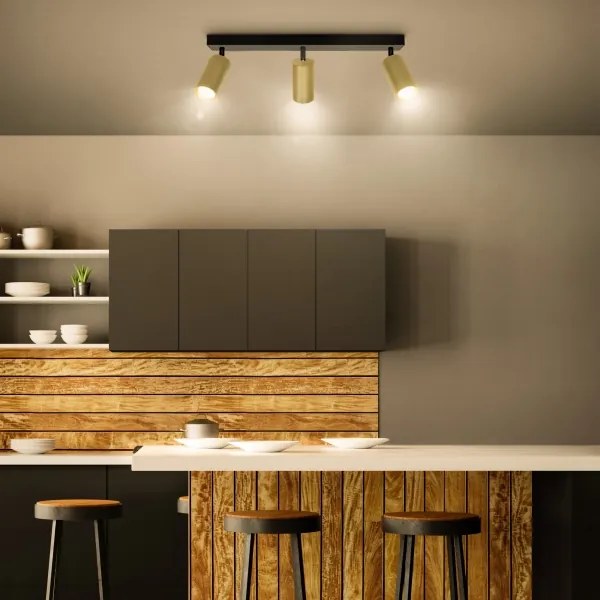 Brilagi - Faretto a LED dimmerabile SELE GOLDEN 3xGU10/6,5W/230V nero/oro