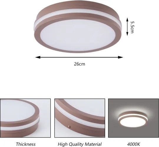 Brilagi - plafoniera da esterno a LED BENE LED/24W/230V Ø 26 cm marrone IP54