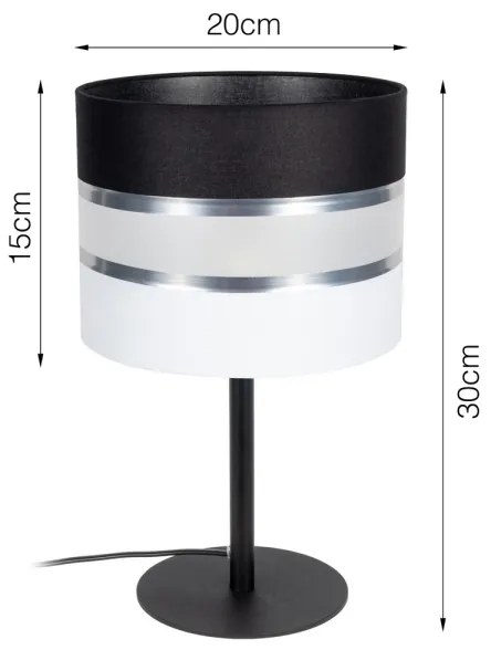 Lampada da tavolo CORAL 1xE27/60W/230V nero/bianco