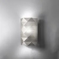 Applique Moderna 1 Luce Prisma In Polilux Silver Con Cavo Made In Italy