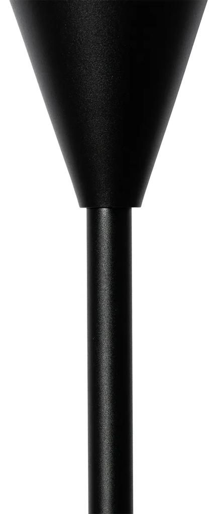Lampada da tavolo moderna nera con vetro opalino - Drop