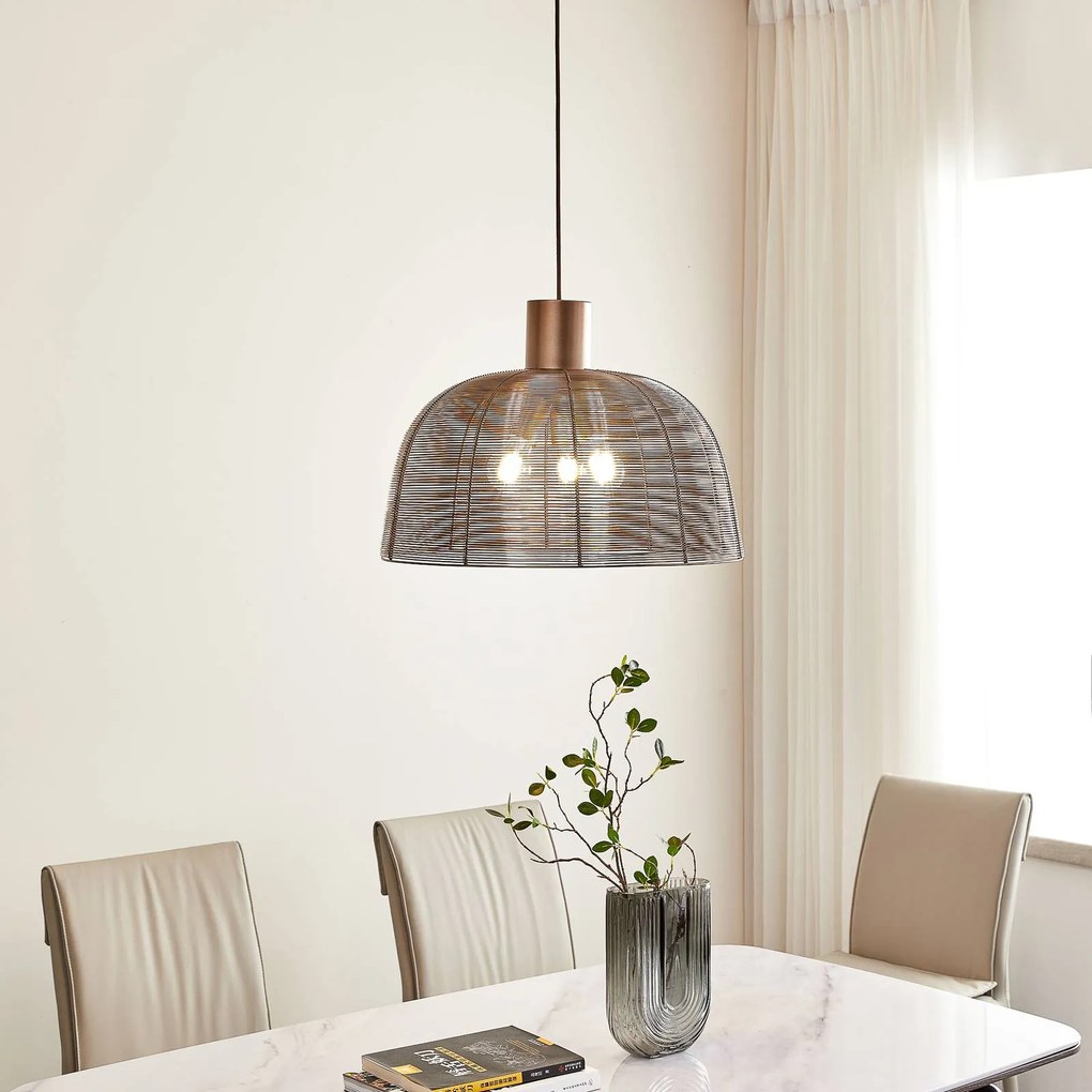 Lucande Biljana lampada a sospensione, marrone, 50 cm