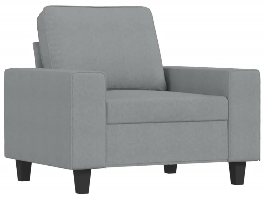 Poltrona grigio chiaro 60 cm in tessuto