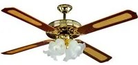 Ventilatore da Soffitto 4 Pale e 4 Lampade 130 cm 3 Velocit Bauer Old America