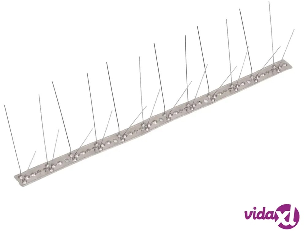 vidaXL Set Dissuasori per Uccelli e Piccioni 6 pz Acciaio 4 File 3 m