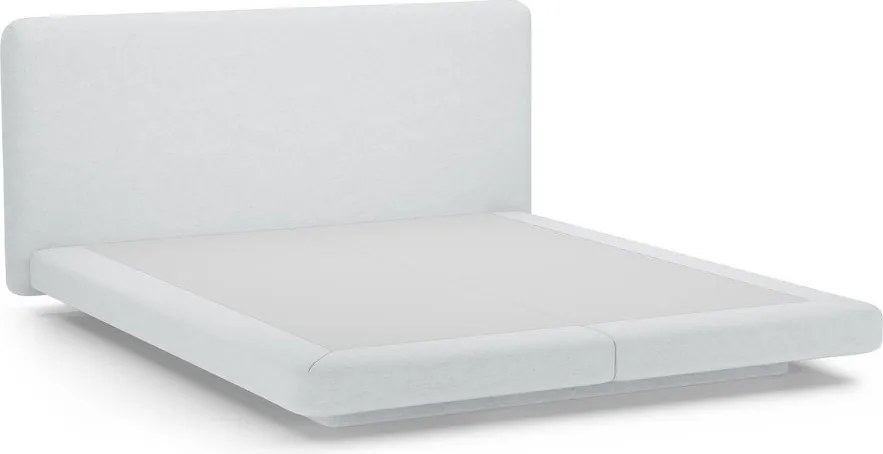 Letto matrimoniale imbottito grigio chiaro 140x200 cm Linea – Micadoni