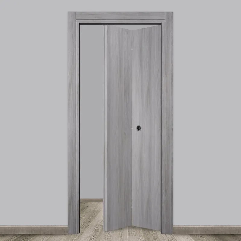 Porta pieghevole a libro simmetrica Gray Elm grigio L 80 x H 210 cm destra