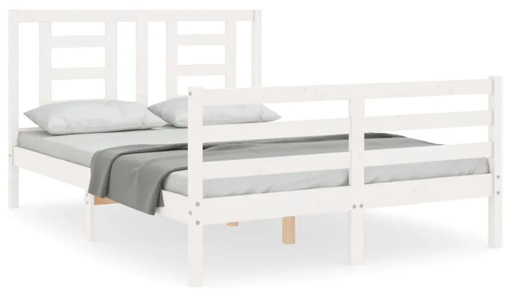 Giroletto con testiera bianco 4ft small double legno massello