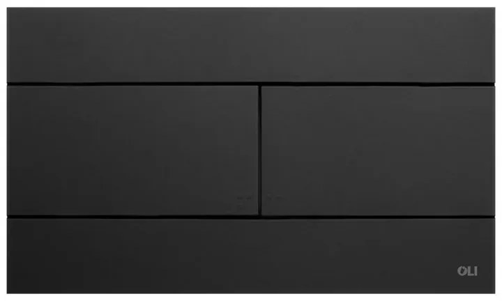 Placca cassetta wc Oli74 Plus slim in ABS nero Matt con doppio scarico