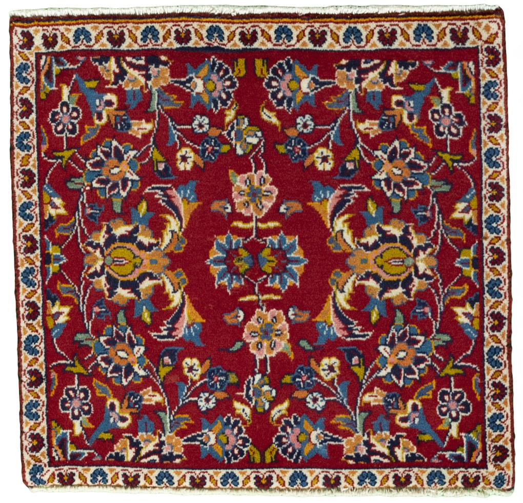 Kashan Tappeto 60x70 Rosso (Iran) Annodato A Mano