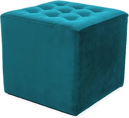 Sgabello Lori Velvet Turcoaz 85 - L39 x L39x H34 cm
