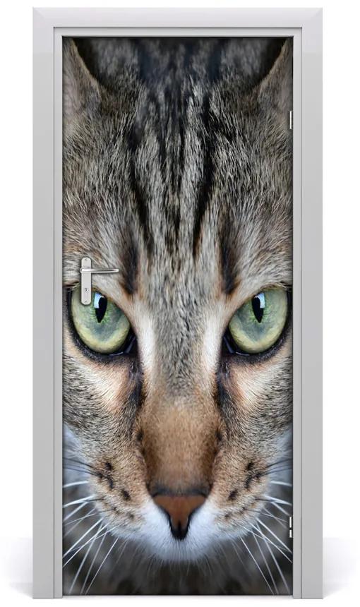 Poster adesivo per porta Gli occhi di gatto 75x205 cm