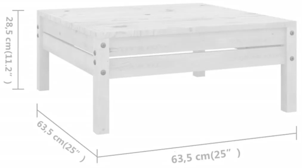 Set Salotto da Giardino 6 pz in Legno Massello di Pino Bianco