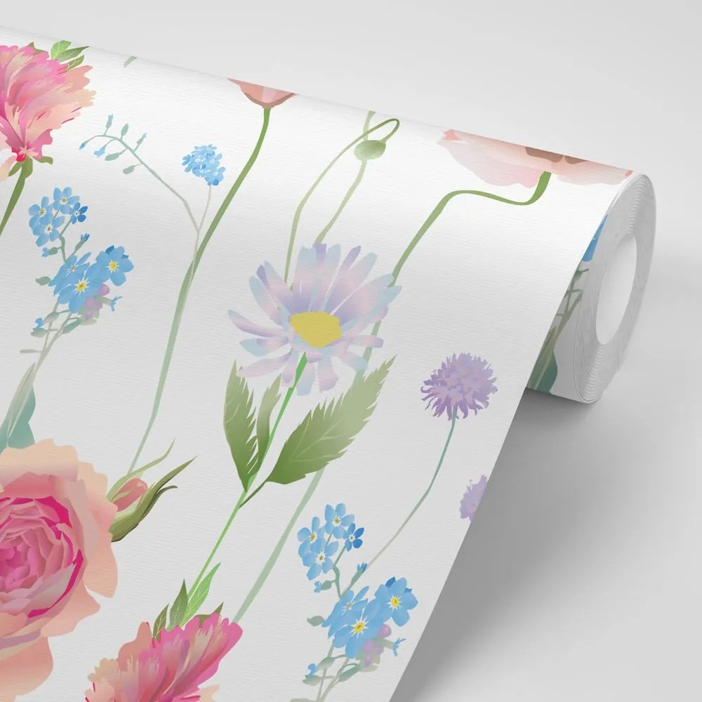 Carta da parati – Fiori romantici