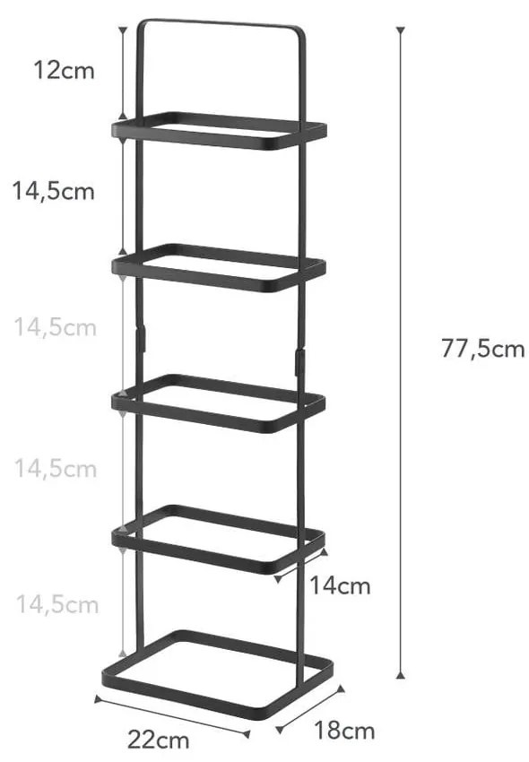 Scarpiera alta nera in metallo Tower Shoe Rack - YAMAZAKI