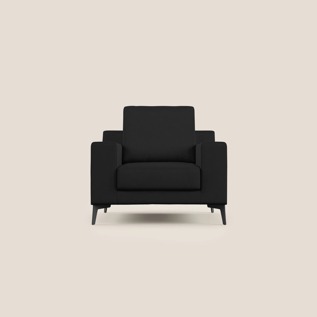 Prestige poltroncina moderna in microfibra smacchiabile T11 nero