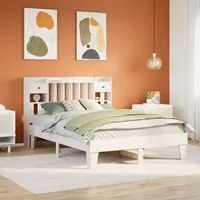 Letto senza Materasso Bianco 140x190 cm Legno Massello di Pino 3308856