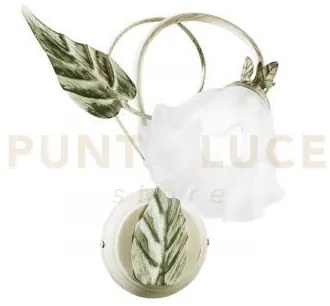 Applique a parete isotta avorio 1 luce attacco e14 16x28x35cm in me...