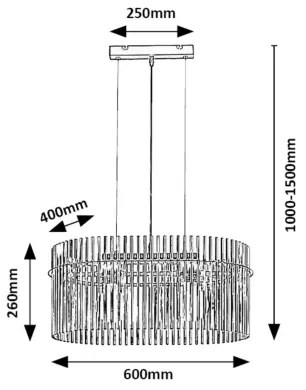 Rabalux 72262 - Lampadario a sospensione con filo INESA 2xE27/40W/230V