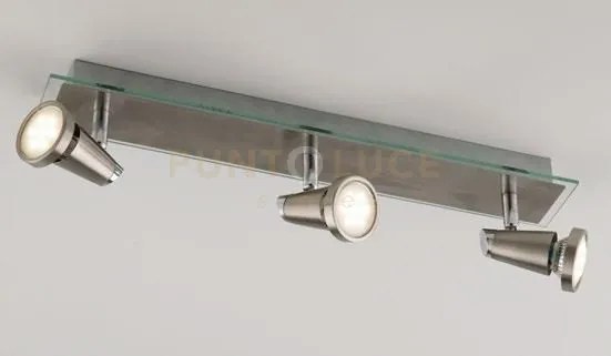 Spot led miami cromo e nickel 3 luci attacco gu10 led 5w 400lm 2700...