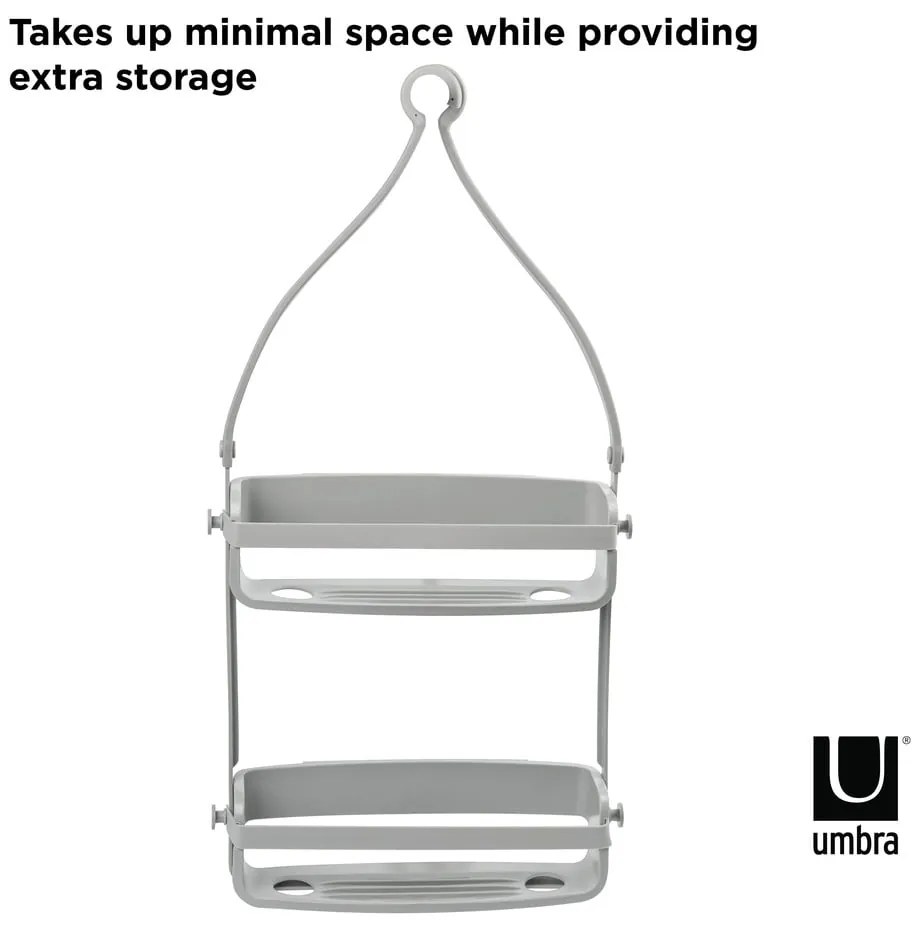 Mensola in plastica grigia appesa per il bagno Flex - Umbra