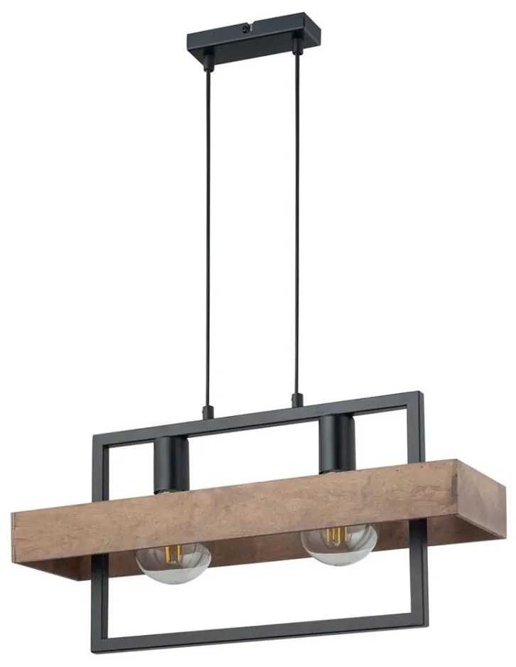 Lampadario su filo  ROBIN 2xE27/60W/230V legno