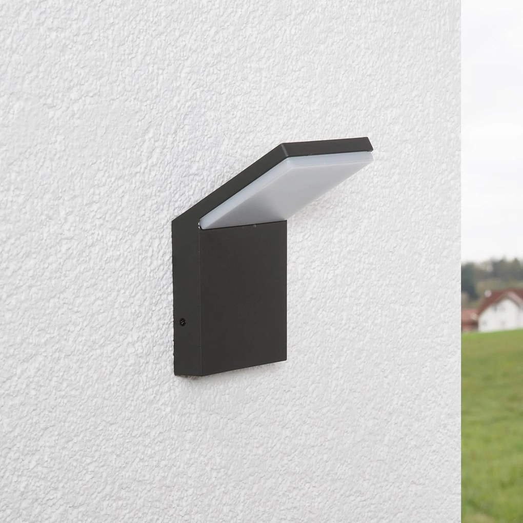 Applique da esterni a LED NEVIO Lucande, Nero, Alluminio, Moderno, Applique LED da esterni
