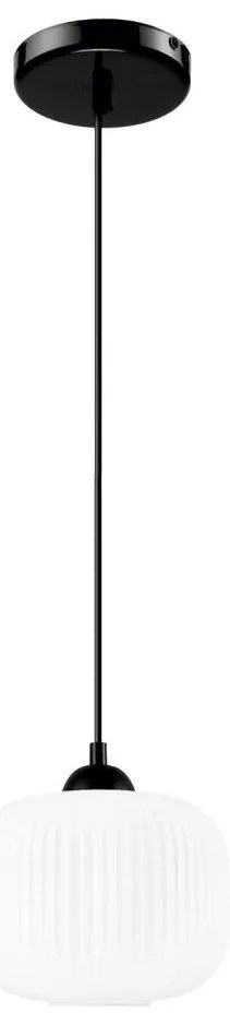 Lampadario a sospensione con filo HARMA 1xE27/15W/230V diametro 20 cm bianco/nero