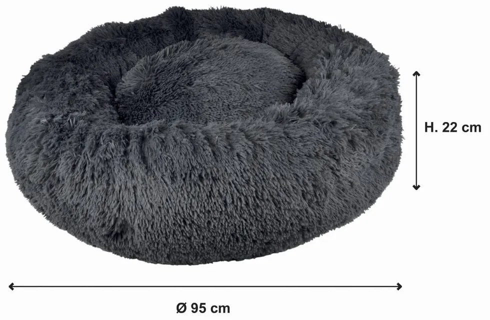 Letto per cani grigio scuro ø 95 cm - Love Story