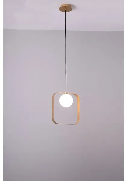 Lampadario a sospensione con filo TULA 1xG9/28W/230V quadrato oro