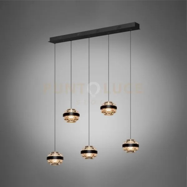 Sospensione geo 5lt bar, nero opaco, led 25w 2000 lumen 3000 k, l 9...