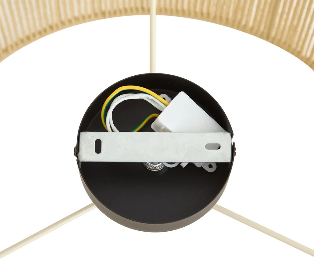 Plafoniera nera con paralume in carta beige 50/50/25 - Combi