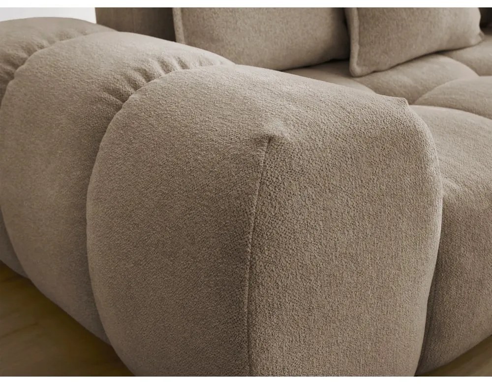 Divano grigio tortora con rivestimento in ciniglia 278 cm Everest – Bobochic Paris