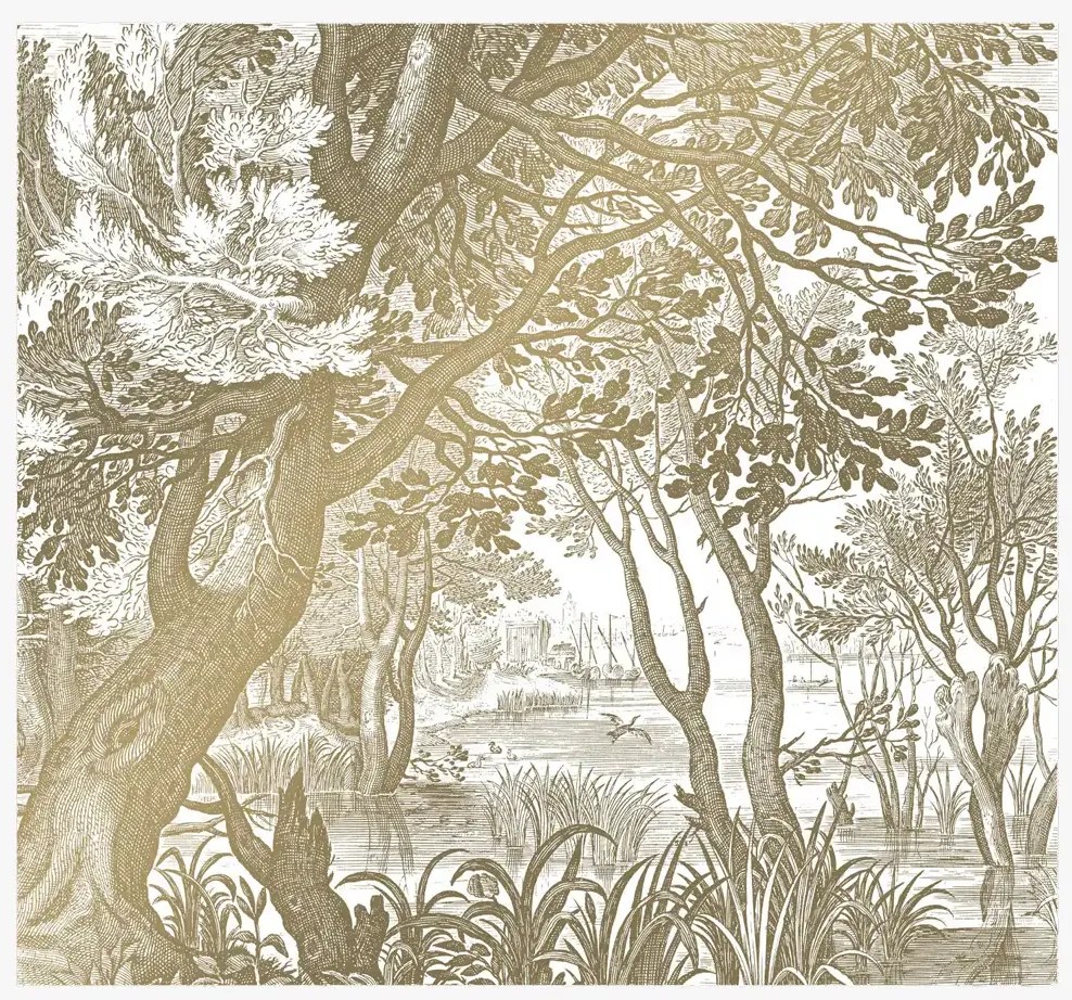 KEK Amsterdam Wandbild Engraved Landscapes Gold 4 - L