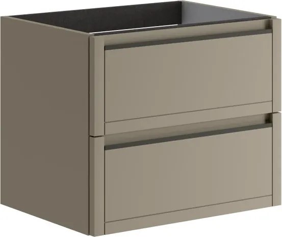 Mobile da bagno sospeso sotto lavabo L 59.5 x H 50 x P 45.5 cm marrone opaco, 2 cassetti TRATTO