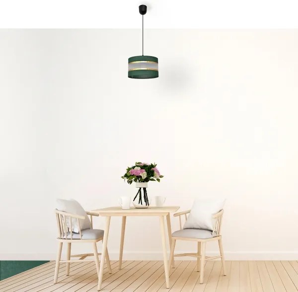 Lampadario a sospensione con filo HELEN 1xE27/15W/230V diametro 25 cm verde/oro