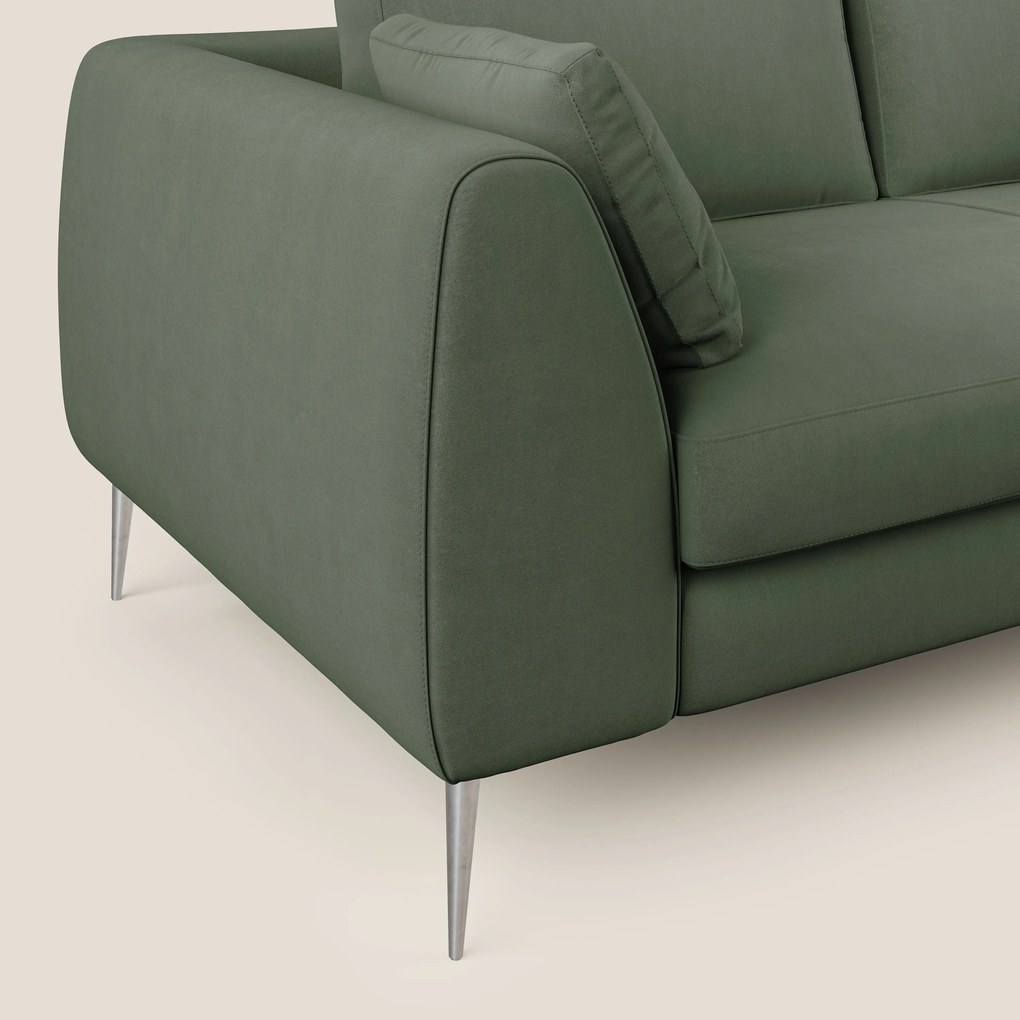 Plano divano moderno in microfibra tecnica smacchiabile T11 verde