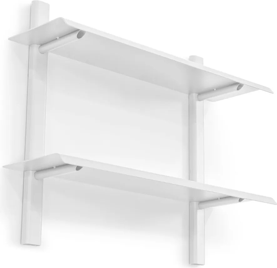 Mensola bianca in metallo con ripiani multipli 60 cm Hola – Spinder Design