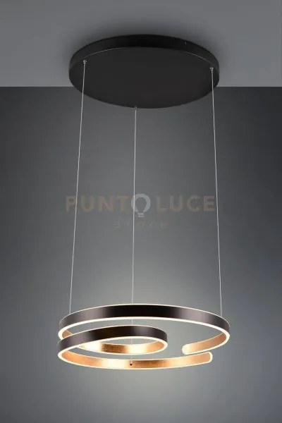 Sospensione led in merallo nero e oro marnie 344110180