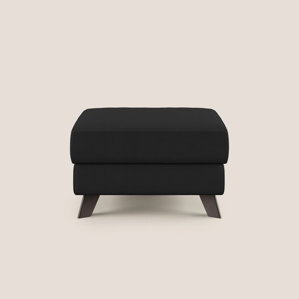 Moon Pouf contenitore e piedini alti in microfibra impermeabile T11 nero