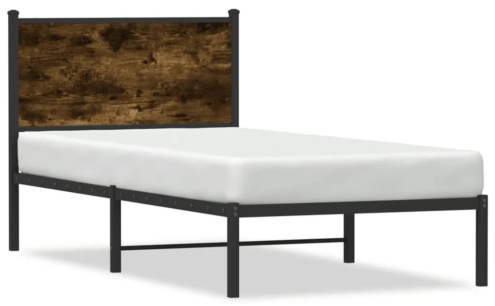Giroletto Senza Materasso İn Metallo Rovere Fumo 75x190 Cm /