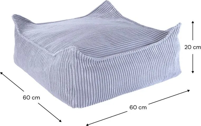 Pouf a sacco per bambini blu con rivestimento in velluto a coste Square – Wigiwama