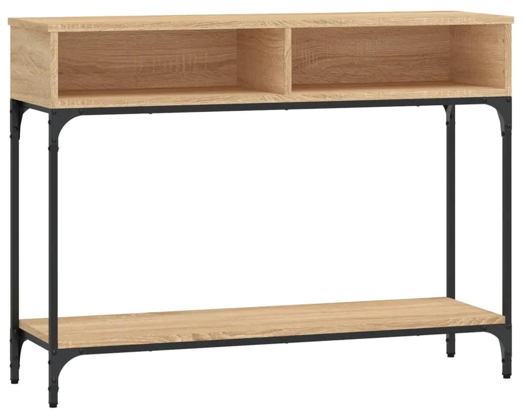Tavolino consolle rovere sonoma 100x30,5x75cm legno multistrato