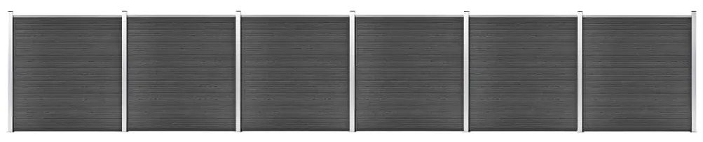 Set Pannelli Di Recinzione İn Wpc 1045x186 Cm Nero /