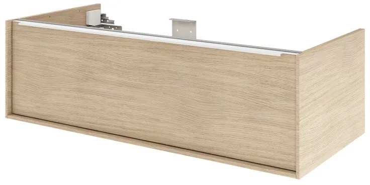 Mobile da bagno sospeso sotto lavabo L 105 x H 32 x P 48 cm quercia di campagna satinato, 1 cassetto SENSEA Neo