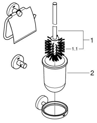 GROHE 41204DC0 - Set di accessori per WC 3-in-1 START in acciaio inox